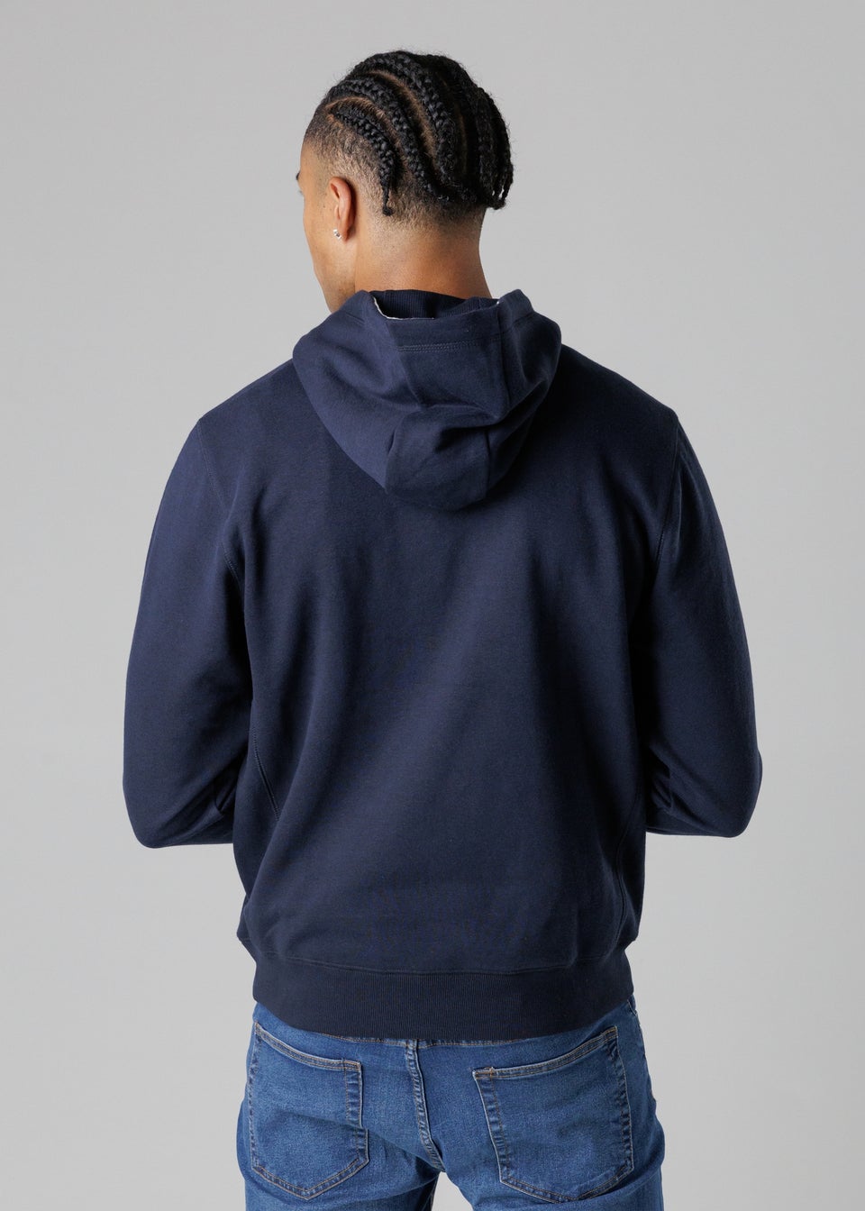 Tokyo Laundry Navy Cotton Blend Drawcord Hoody