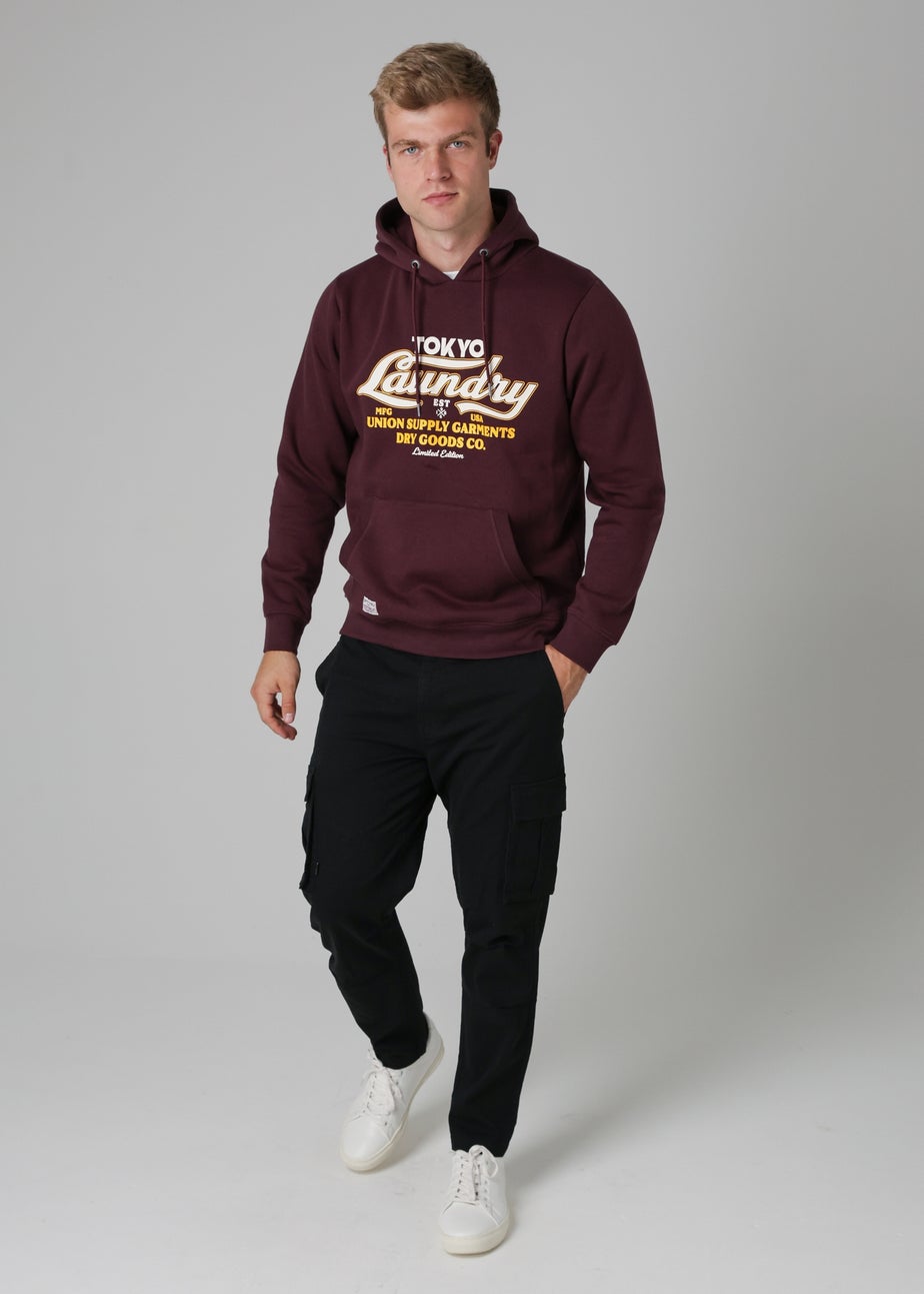 Tokyo Laundry Burgundy Cotton Blend Drawcord Hoody