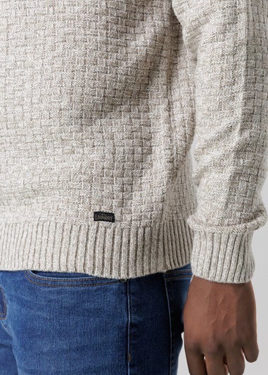Tokyo Laundry Natural Quarter Zip Basket Stitch Jumper