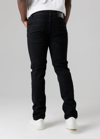 Tokyo Laundry Black Straight Fit Cotton Blend Jeans