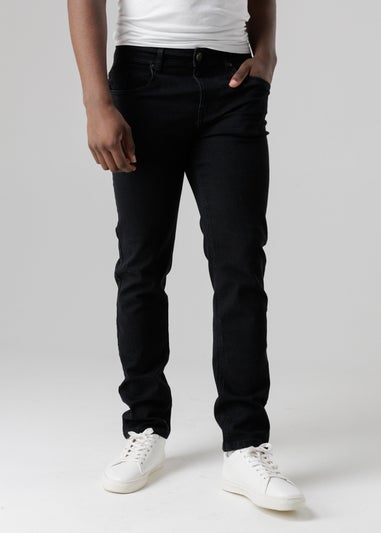 Tokyo Laundry Black Straight Fit Cotton Blend Jeans