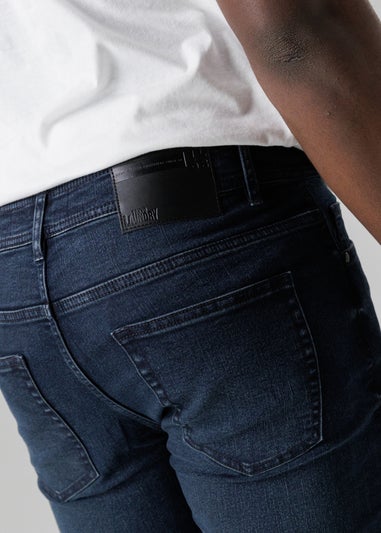 Tokyo Laundry Dark Blue Straight Fit Cotton Blend Jeans