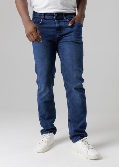 Tokyo Laundry Light Blue Straight Fit Cotton Blend Jeans