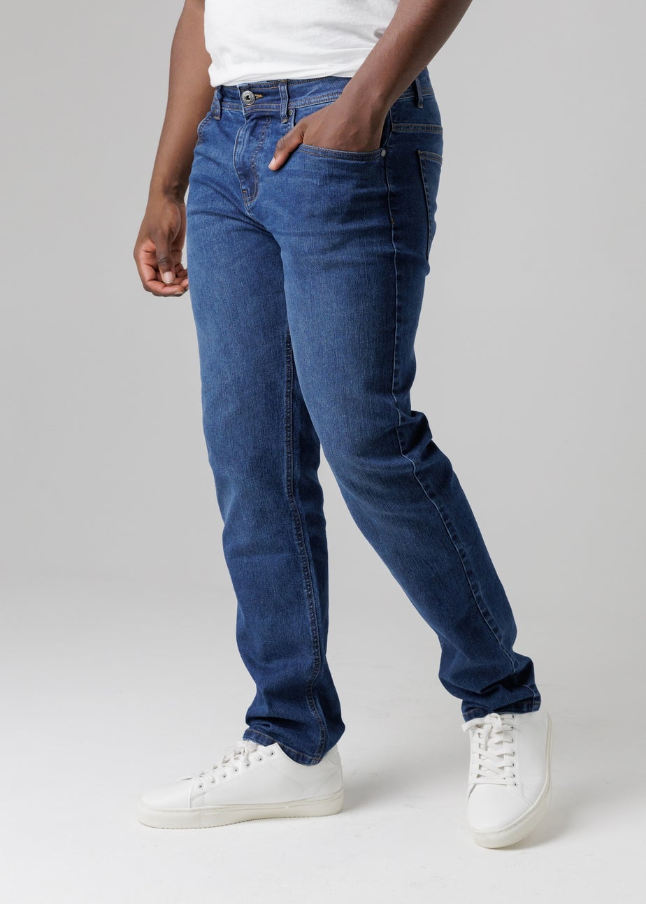 Tokyo Laundry Light Blue Straight Fit Cotton Blend Jeans