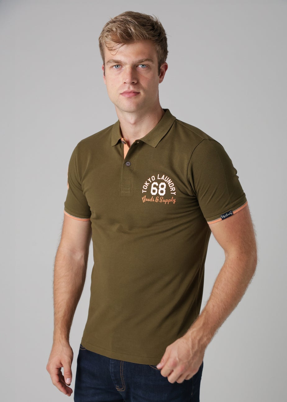 Tokyo Laundry Olive 2-Pack Cotton Pique Sporty Polo Shirt With Contrast Collar