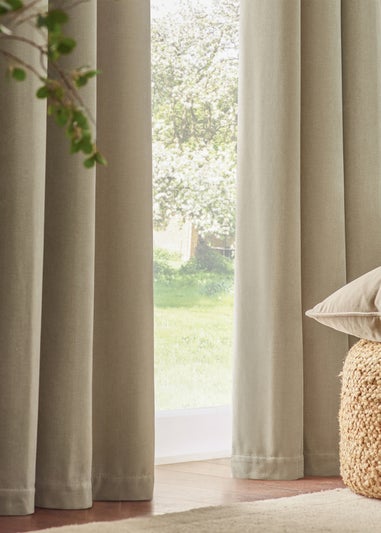 Yard Heavy Chenille Velvet Room Darkening Pencil Pleat Curtain Pair Linen