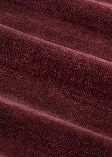 Yard Heavy Chenille Velvet Room Darkening Eyelet Curtain Pair Beetroot