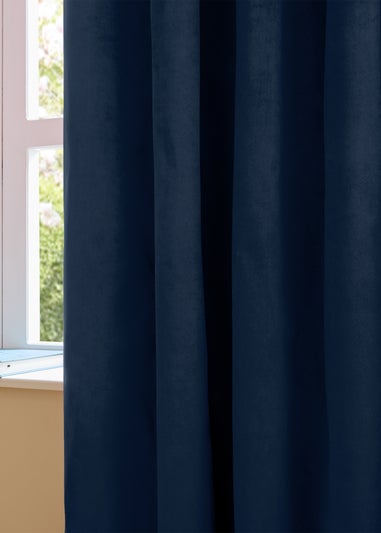 Furn The Ultimate Velvet Blackout Eyelet Curtain Pair Royal