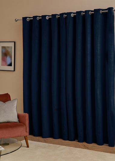 Furn The Ultimate Velvet Blackout Eyelet Curtain Pair Royal