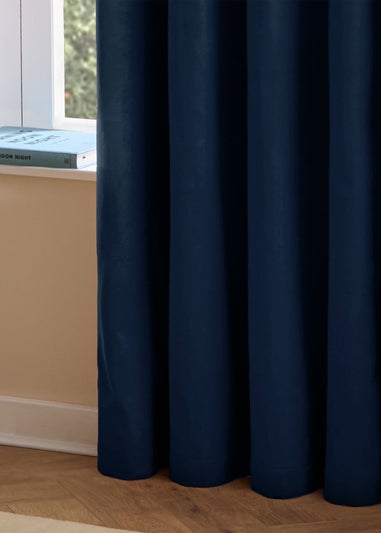 Furn The Ultimate Velvet Blackout Pencil Pleat Curtain Pair Royal