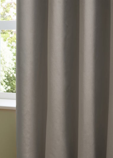 Furn The Ultimate Velvet Room Darkening Eyelet Curtain Pair Silver