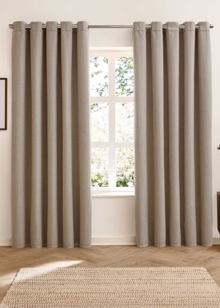 Furn Verso Reversible Suede-look Blackout Eyelet Curtain Pair Petrol