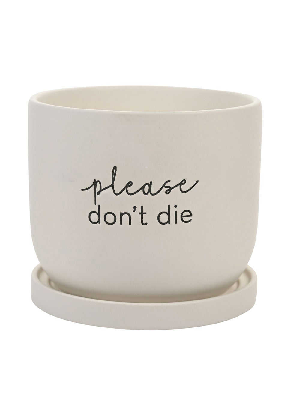 Country Living White Ceramic Plant Pot Please Don't Die