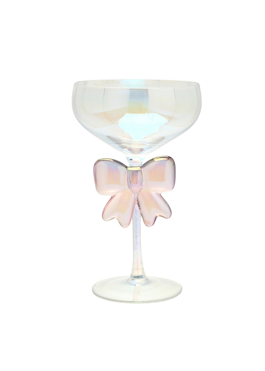 Hestia White Iridescent Bow Martini Glass