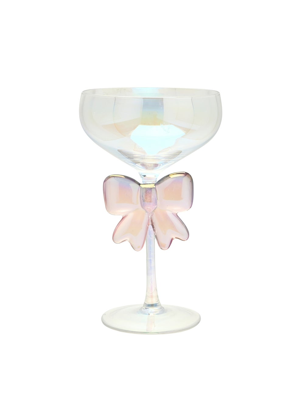 Hestia White Iridescent Bow Martini Glass