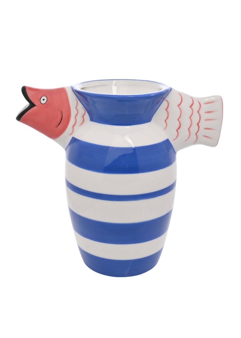 Hestia Multi-coloured Fish Striped Deco Vase