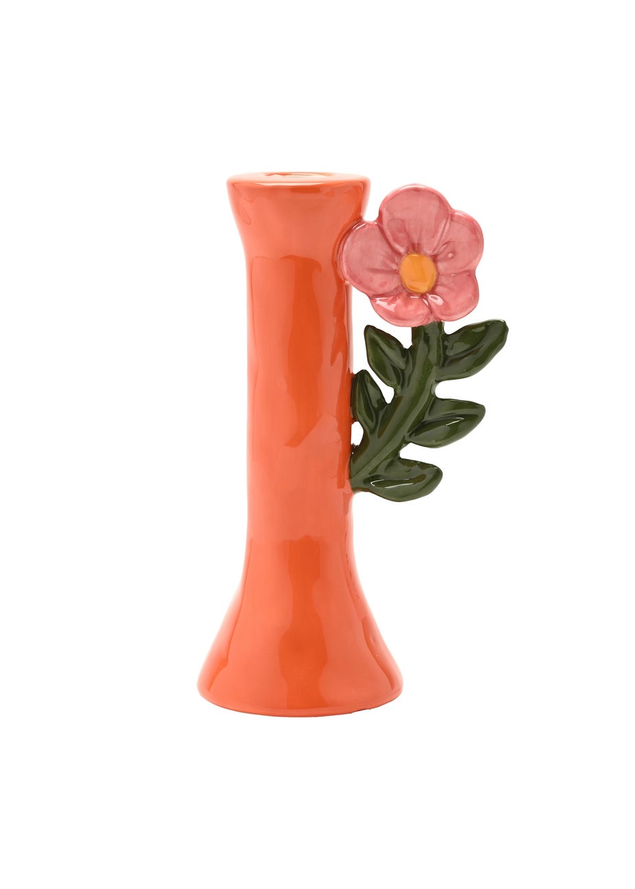 Hestia Orange Flower Candle Holder