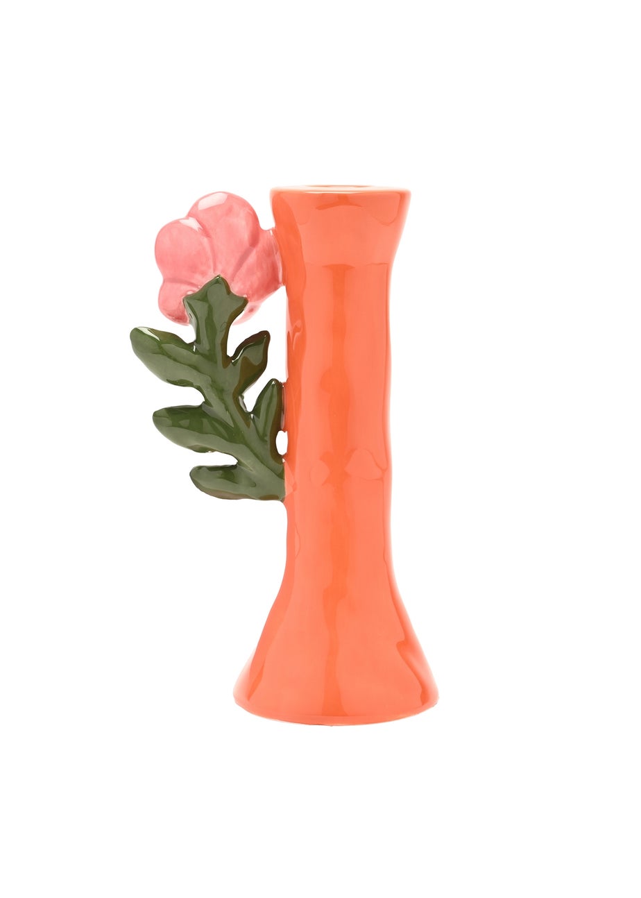Hestia Orange Flower Candle Holder