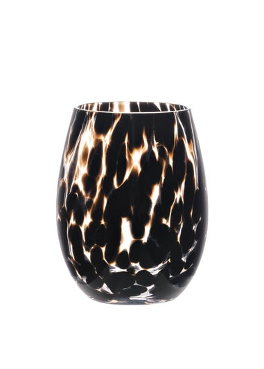 Hestia Set of 2 Dark Brown Tortoise Shell Tumbler Glasses