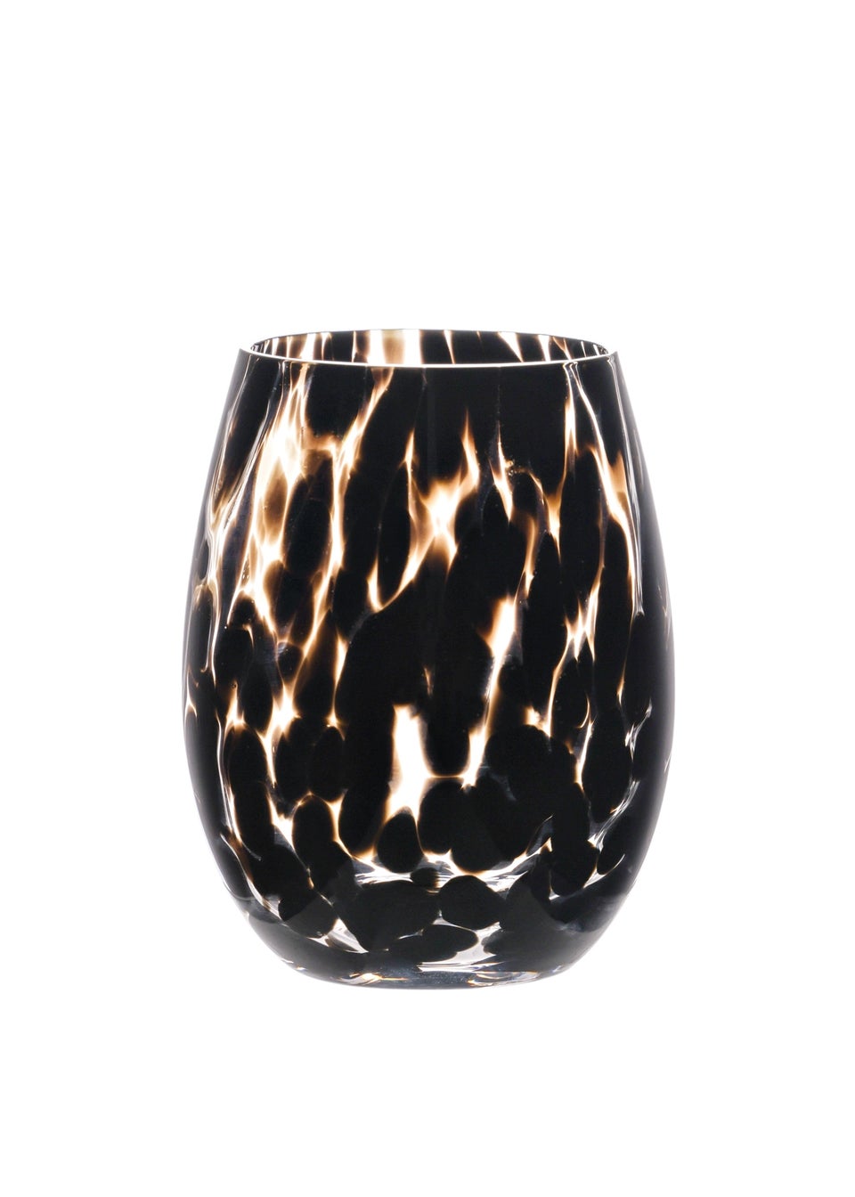 Hestia Set of 2 Dark Brown Tortoise Shell Tumbler Glasses