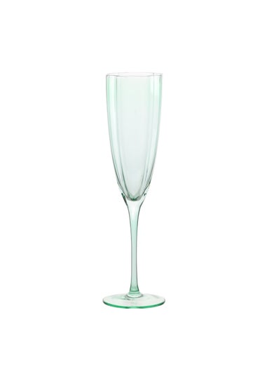 Hestia Set of 2 Scallop Champagne Glasses Green