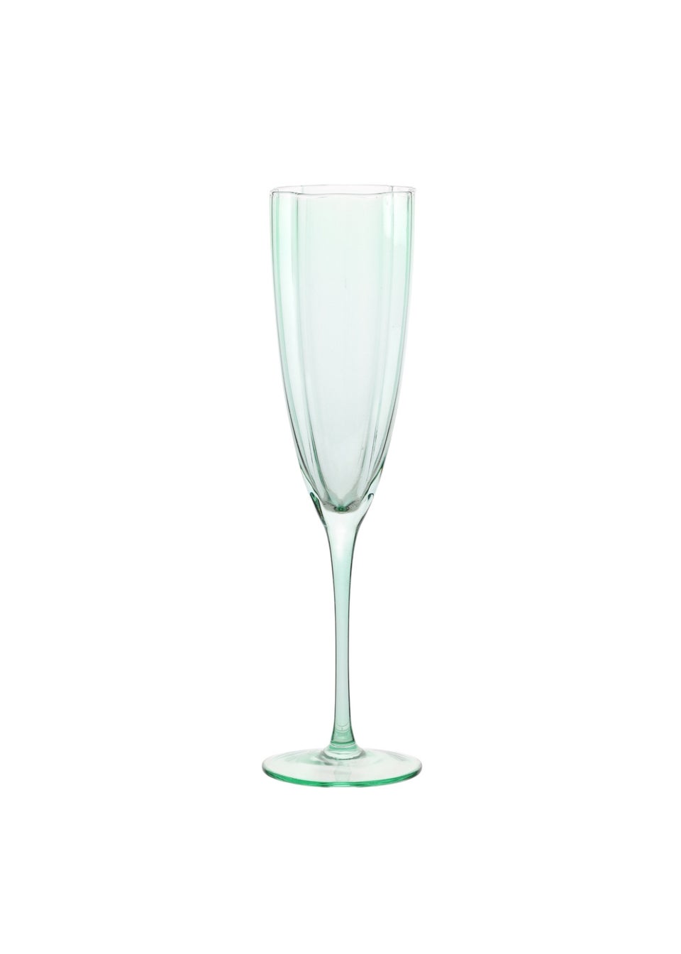 Hestia Set of 2 Scallop Champagne Glasses Green
