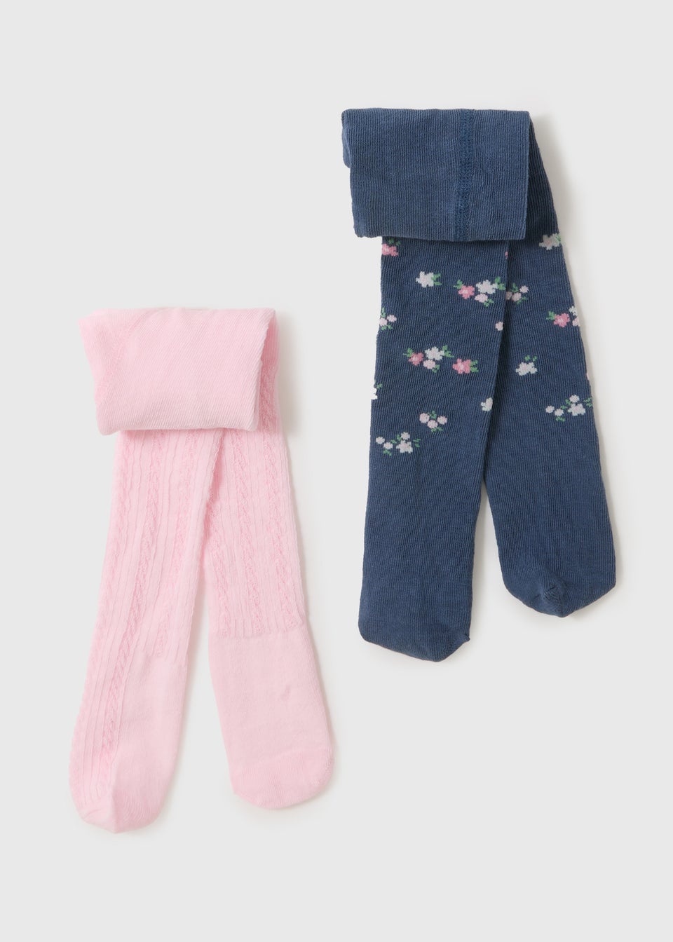 2 Pack Baby Multicolour Flower Tights (Newborn-23mths)