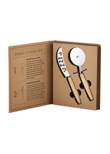 Santa Barbara Silver Pizza Cutter Gift Set