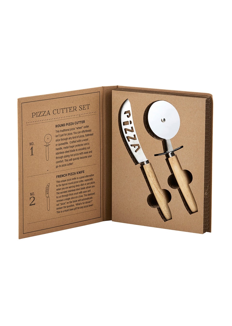 Santa Barbara Silver Pizza Cutter Gift Set