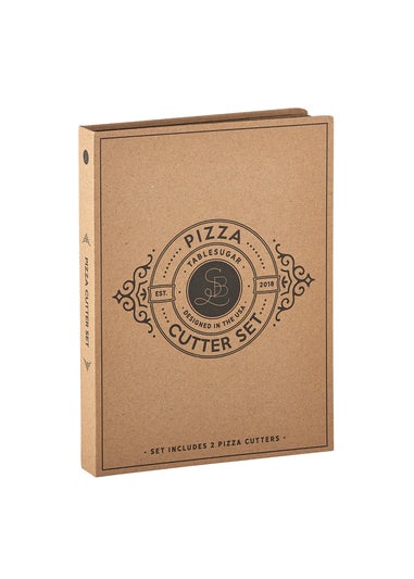Santa Barbara Silver Pizza Cutter Gift Set