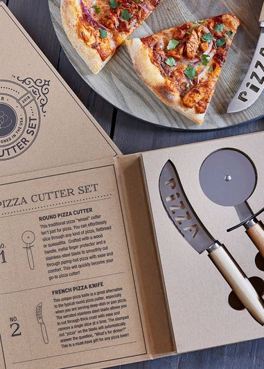 Santa Barbara Silver Pizza Cutter Gift Set