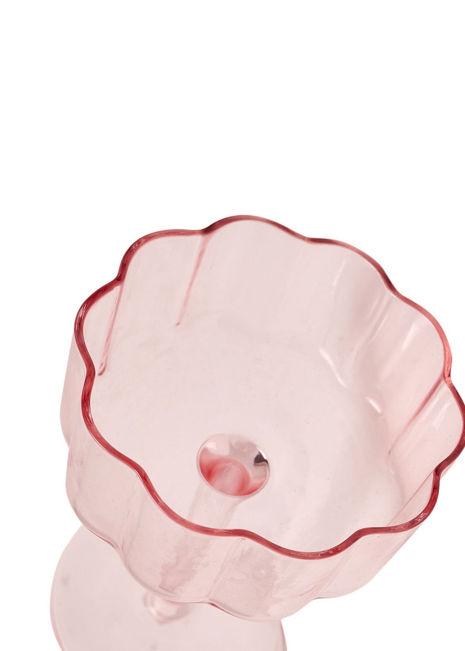 Hestia Bright Pink Scalloped Martini Glasses Set of 2