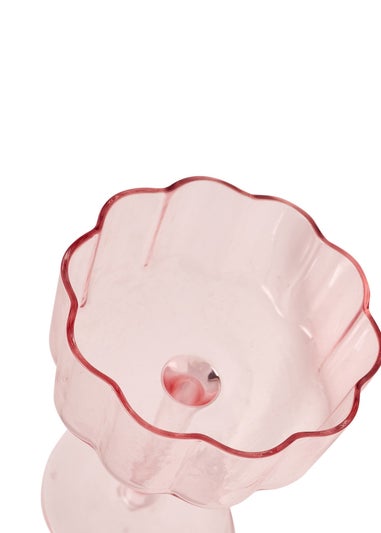 Hestia Bright Pink Scalloped Martini Glasses Set of 2