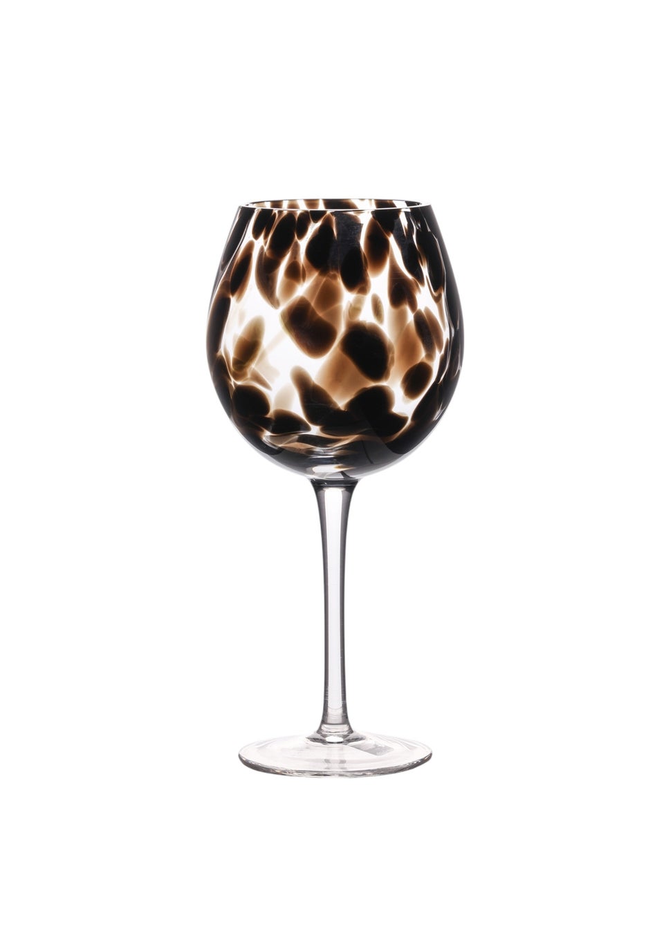 Hestia Set of 2 Dark Brown Tortoise Shell Wine Glasses
