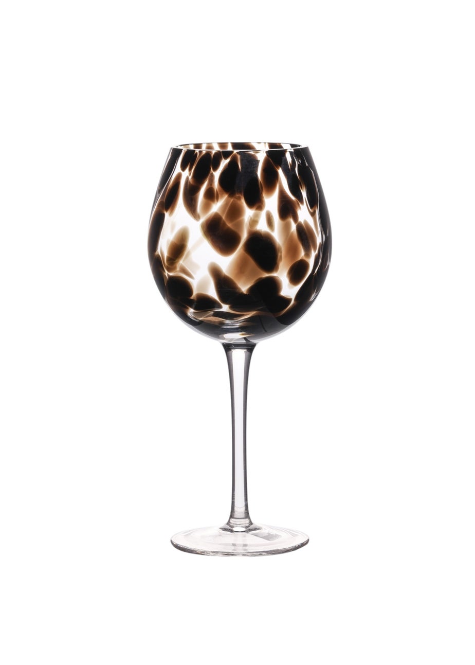 Hestia Set of 2 Dark Brown Tortoise Shell Wine Glasses