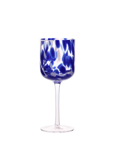 Hestia Blue Tortoise Shell Wine Glasses Set of 2