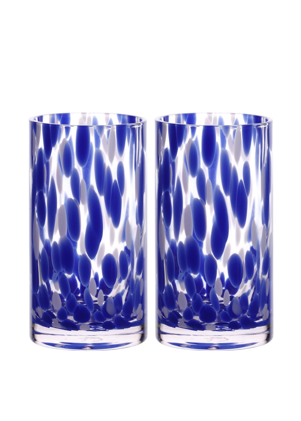 Hestia Blue Tortoise Shell Hi Ball Glasses Set of 2