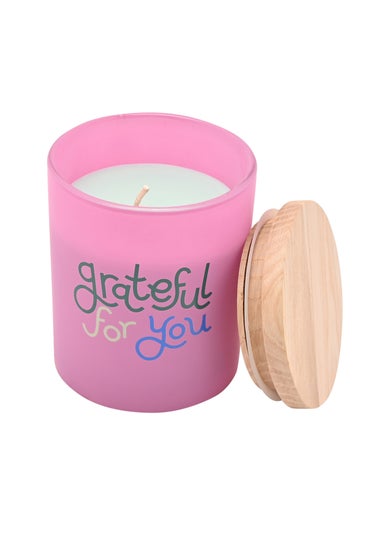 Raspberry Blossom Pink Fragranced Candle In A Pouch Grateful For You