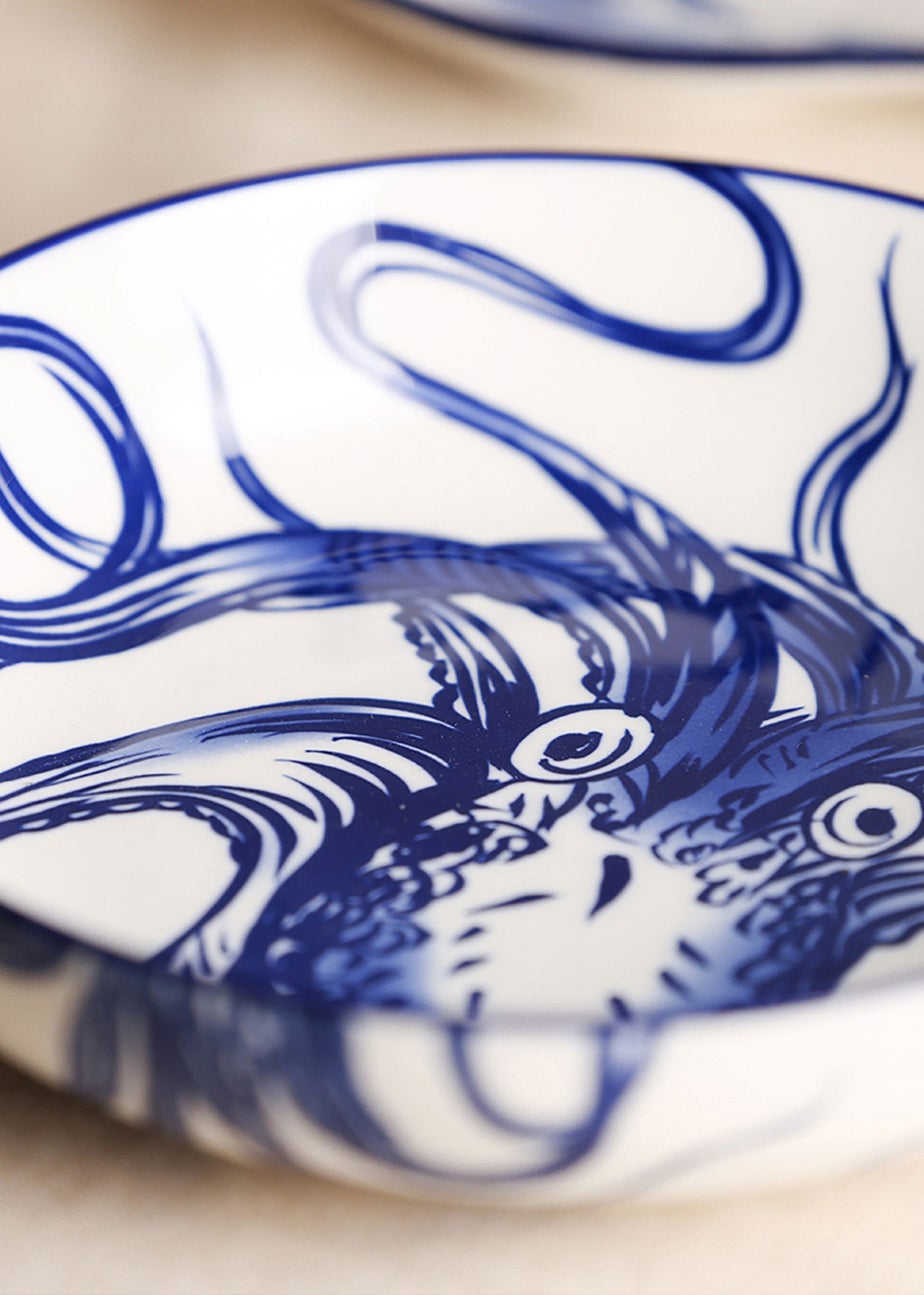 Hestia Blue Salad Bowl Octopus Design
