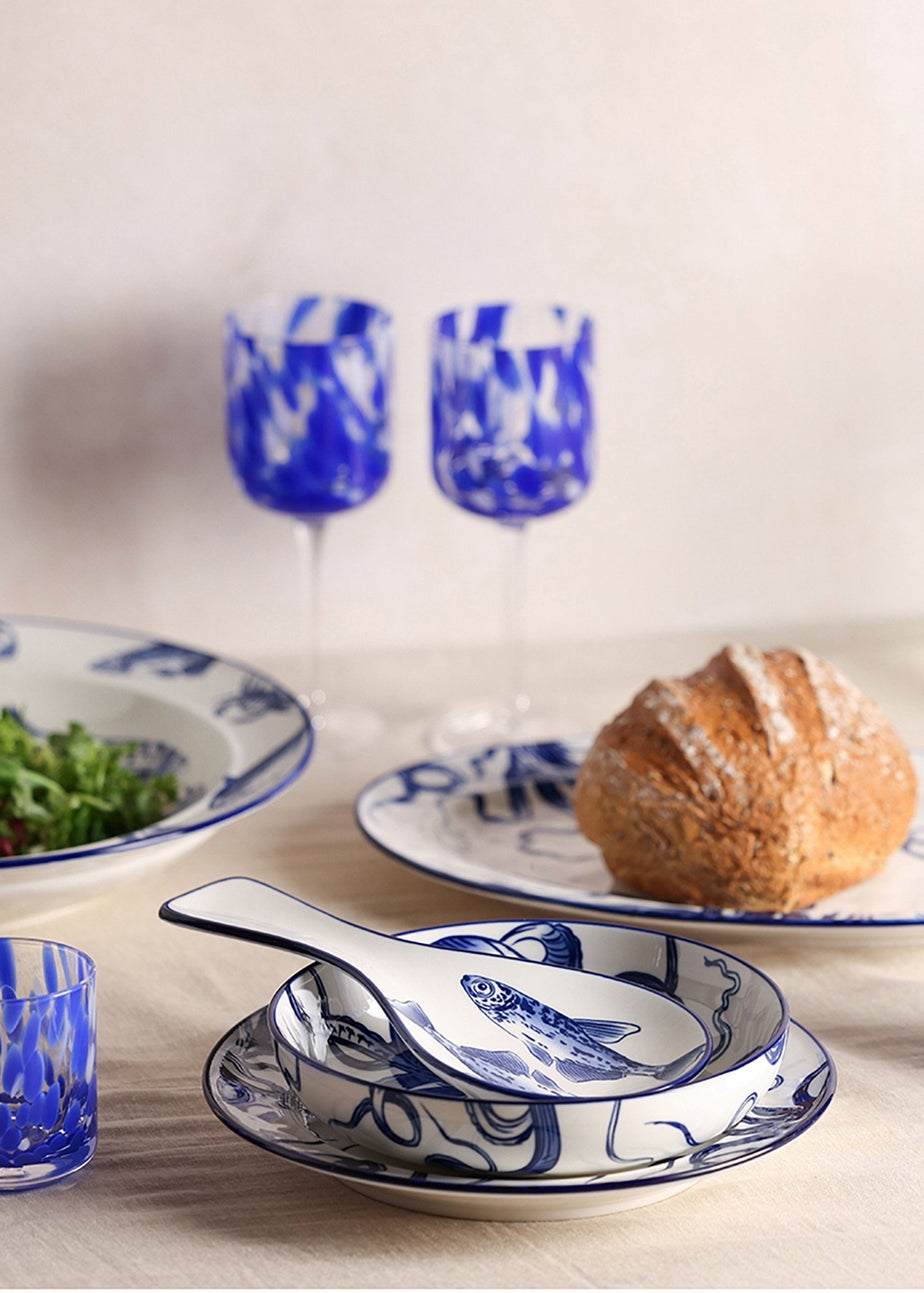 Hestia Blue Salad Bowl Octopus Design