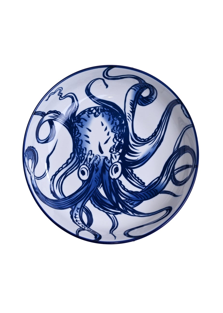 Hestia Blue Salad Bowl Octopus Design