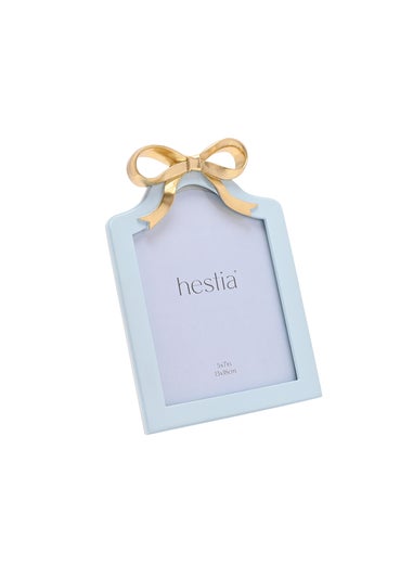 Hestia Soft Blue with Gold Ribbon Photo Frame