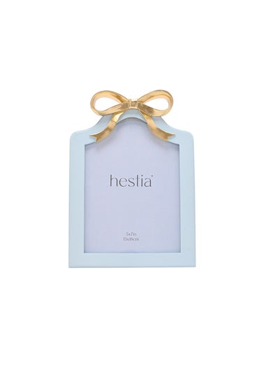 Hestia Soft Blue with Gold Ribbon Photo Frame