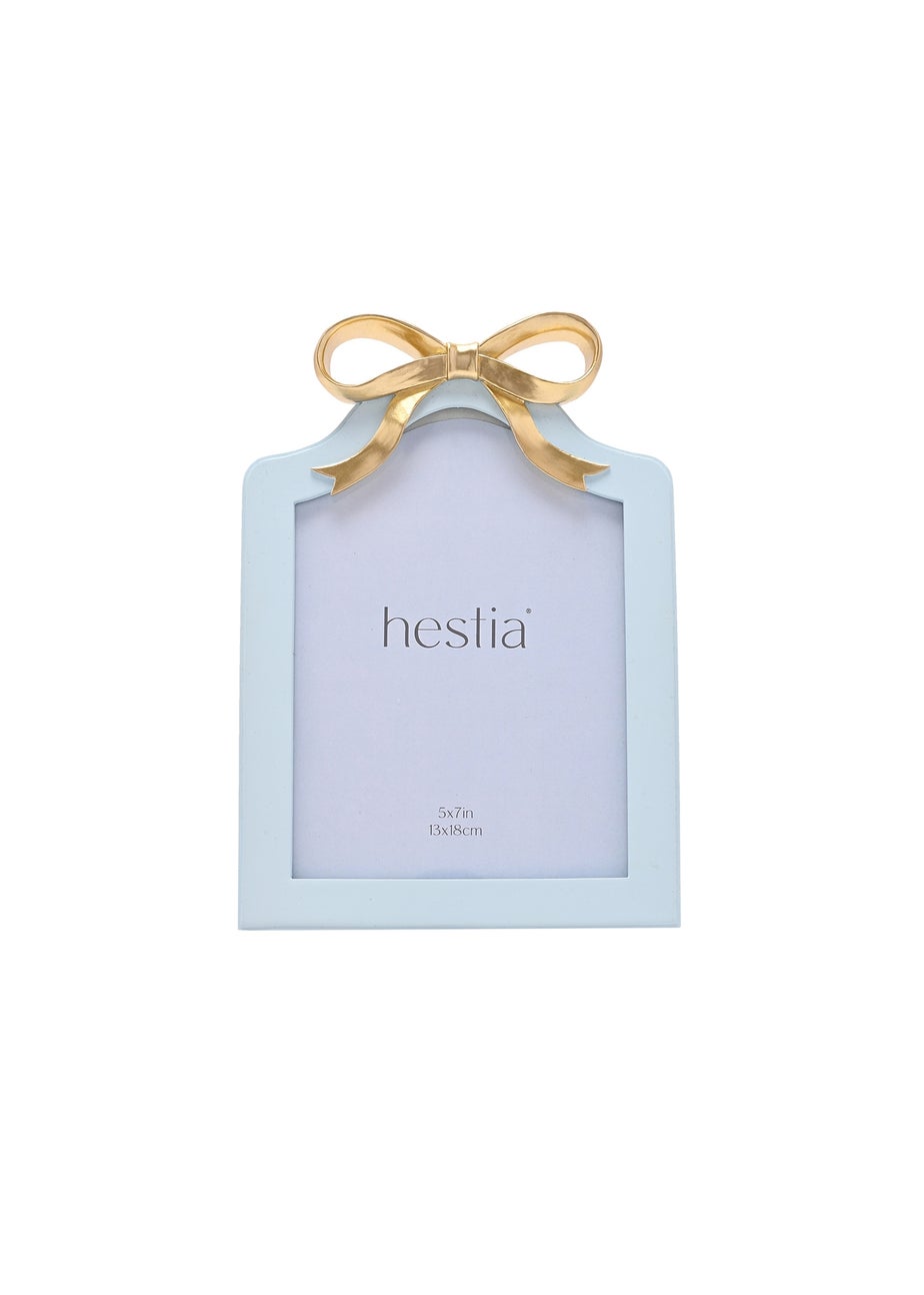 Hestia Soft Blue with Gold Ribbon Photo Frame