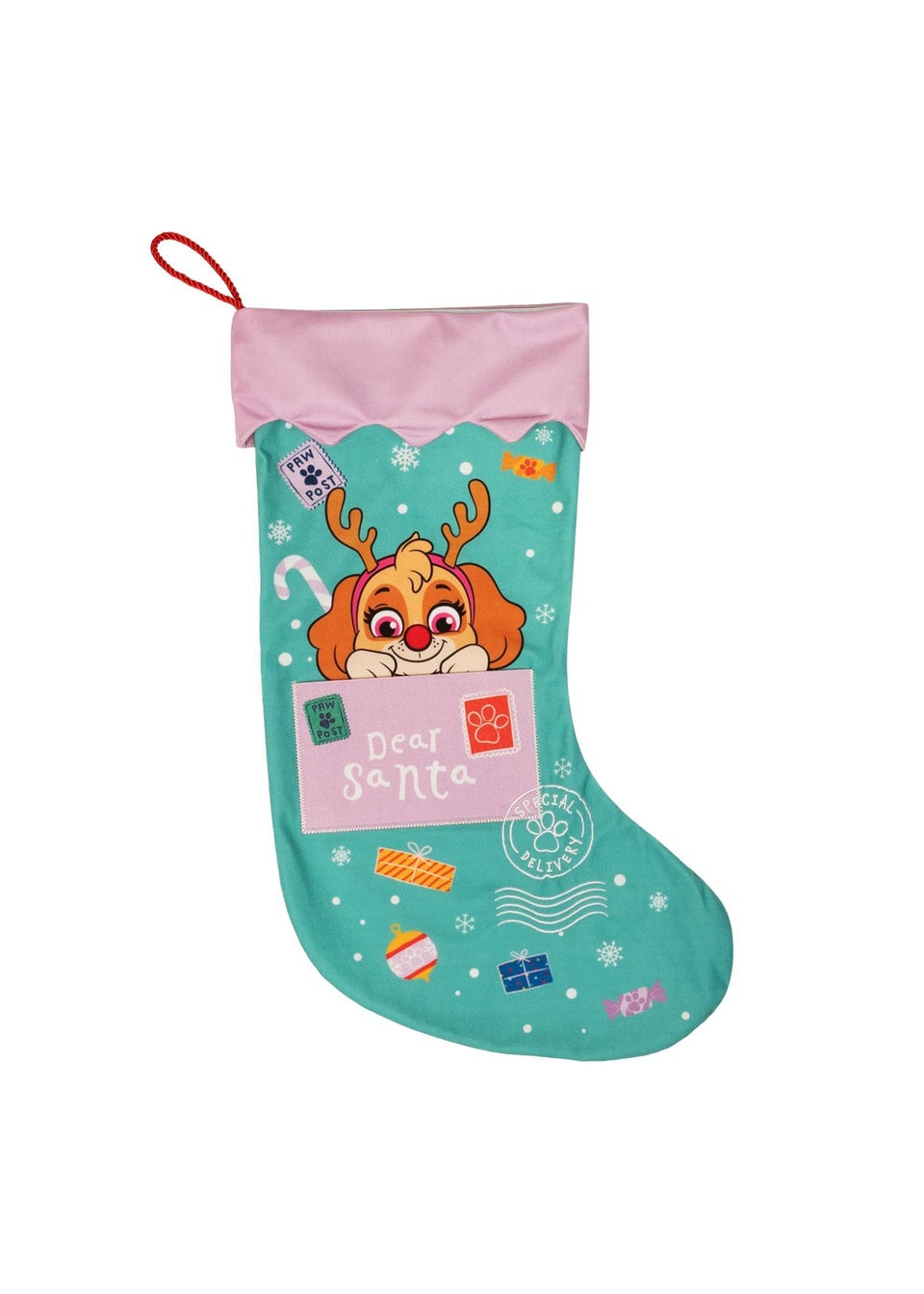 Paw Patrol Turqouise Christmas Stocking Skye