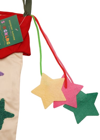 Raspberry Blossom Multi-coloured Stars Stocking