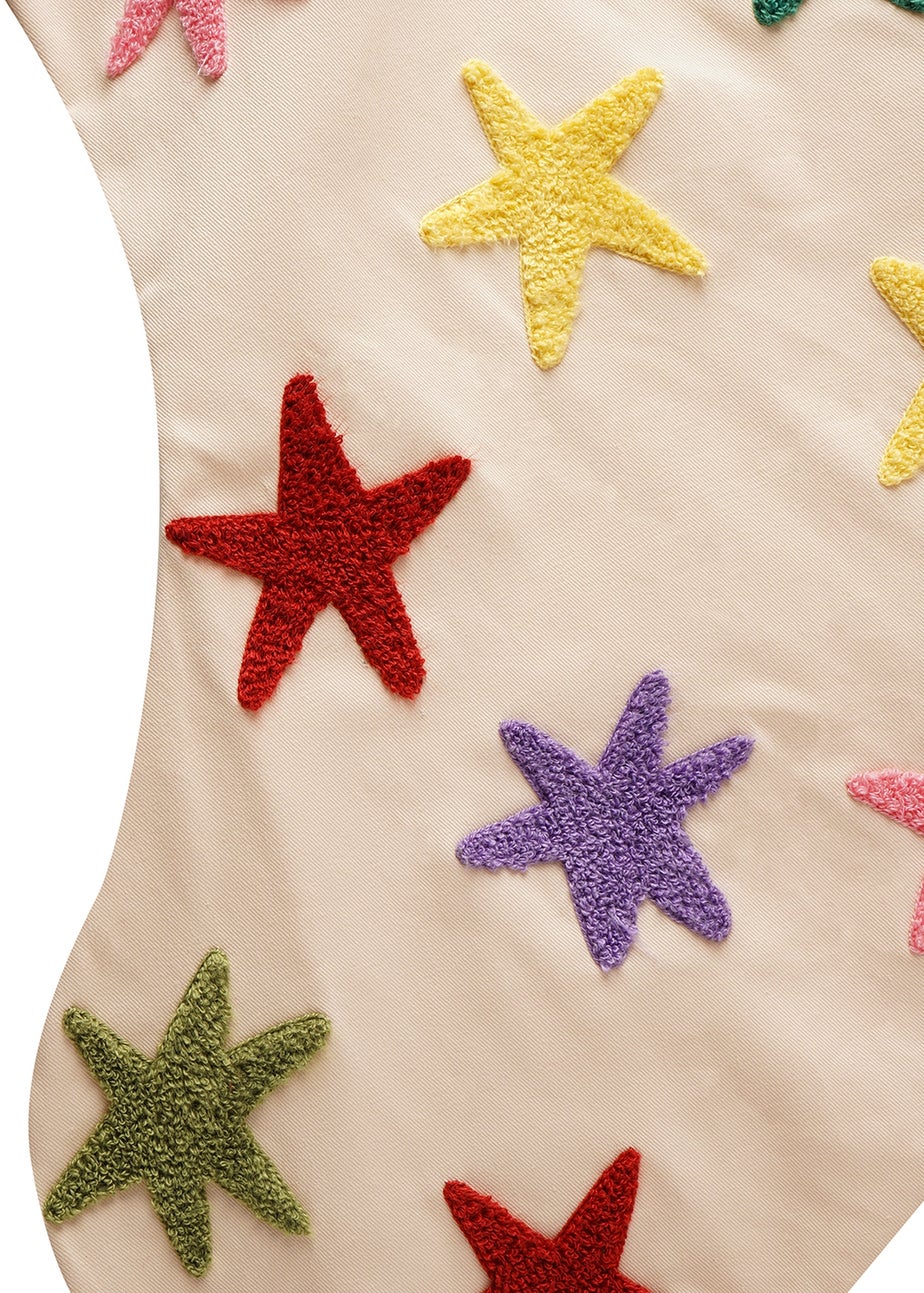Raspberry Blossom Multi-coloured Stars Stocking