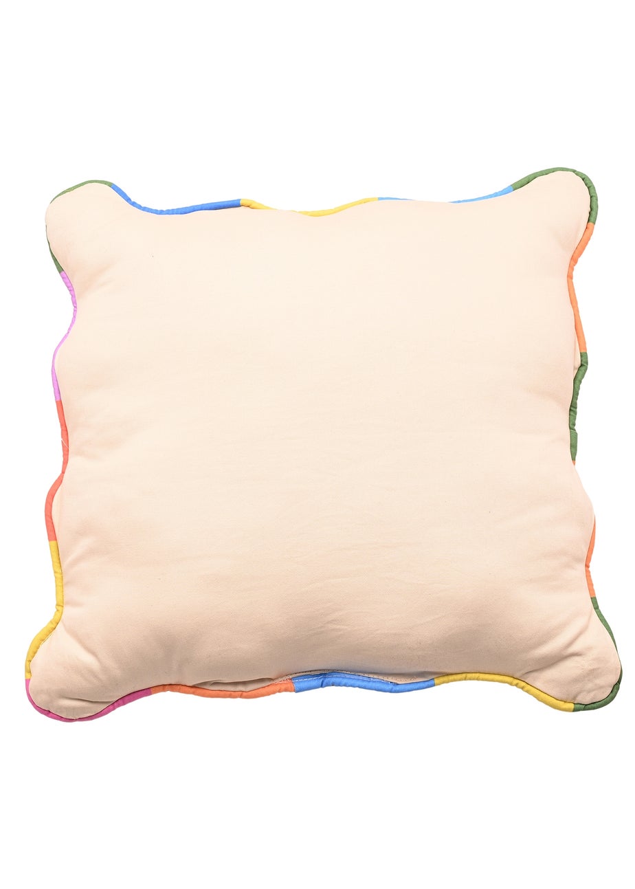 Raspberry Blossom Multi-Coloured Cushion Please Leave By 9 40x40cm