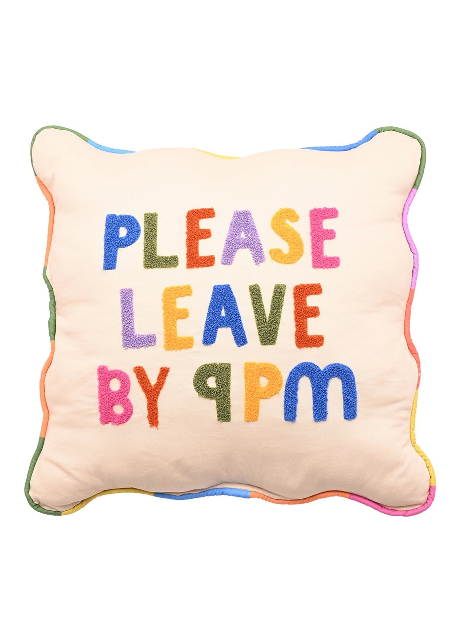 Raspberry Blossom Multi-Coloured Cushion Please Leave By 9 40x40cm