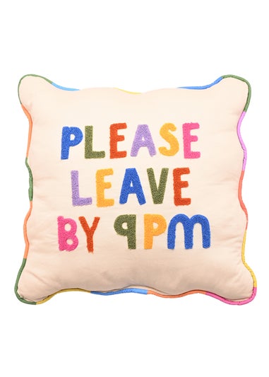 Raspberry Blossom Multi-Coloured Cushion Please Leave By 9 40x40cm